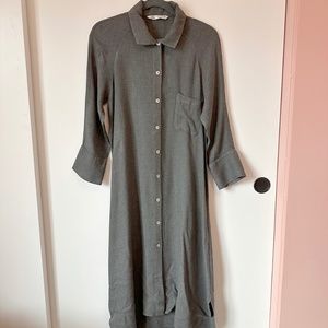 Zara Dresses Zara Grey Flannel Shirt Dress Poshmark